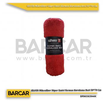 SİLVER Mikrofiber Süper Emici Kırmızı Kurulama Bezi 50*70 Cm